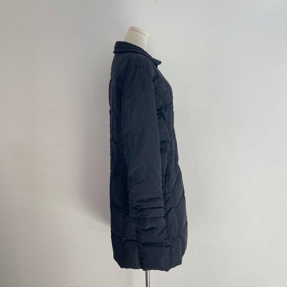 Vintage Moncler Down Puffer Coat | Black Long Quilted Jacket | Women’s Size 3 M - Picture 2 of 8